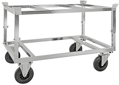Paletten-Fahrgestell Palettenwagen, höhenverstellbar, LxBxH 1.244 x 844 x 705-855 mm, Tragkraft: 800 kg, verzinkt