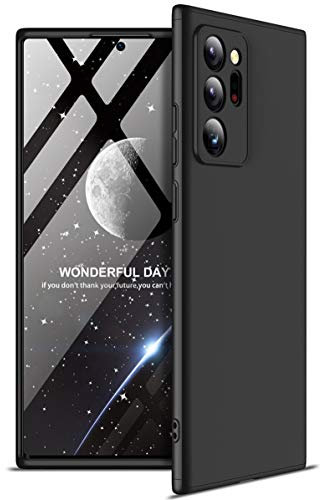 Für Samsung Galaxy Note 20 Ultra 5G 360 Grad Hülle slim Dünn stossfest +Panzerglas Handyhülle ZSCHAO Kompatibel mit Samsung Galaxy Note 20 Ultra Hülle full Case Cover Matt HardCase Schutzhülle Schwarz