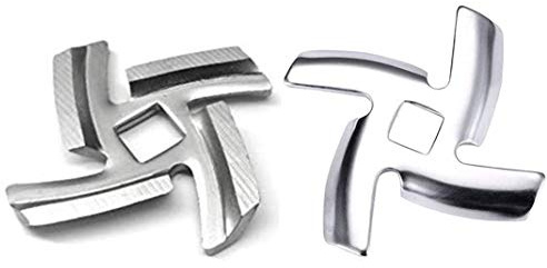 Millie (2 Pack) 5# Messer Fleischwolf Klinge Lebensmittel Fleischwolf Klinge Edelstahl Messer Cutter kompatibel für GröÃŸe 5 Fleischwolf Ständer Mixers Zubehör