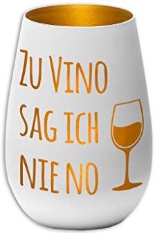 Windlicht - Zu Vino sag ich nie NO (Weiß)