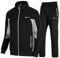donhobo Herren Jogginganzug Trainingsanzug Sportanzug Fußball Sporthose Hoodie Hose für Gym Warm Tracksuit (02Schwarz, XL)