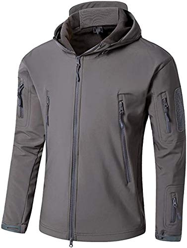 VADOOLL Herren Taktische Jacke Softshell Fleece Kapuzen Outdoor Mantel Warme Winterjacke Militär Softshell Taktische Jacke