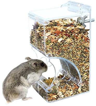 Andiker Automatic Hamster Feeder, 300ml Transparent Acrylic Food Automatic Feeder Acrylic Hamster Feeder Suitable for Small Pets Such as Hamsters, Hedgehogs, Squirrels, Guinea Pigs and Birds (300ml)