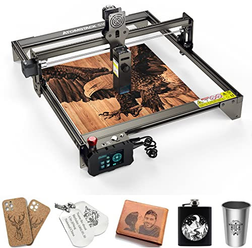 ATOMSTACK S10 Pro Laser Graviermaschine 50W,10W Laser Leistung Komprimierter Spot,Präzision Gravieren und Schneiden(Augenschutz),Touchscreen-Control,STOP Knopf,für Metall, Vinyl, Holz,410 * 400mm