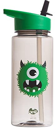 Tinc Hugga Camo Flip Straw Water Bottle Botella de Agua con Pajita, Verde Oscuro, 21 cm