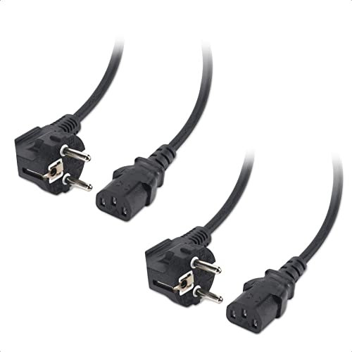 Cable Matters 2-Pack 3 Prong kaltgerätekabel 2m, C13 Monitor stromkabel/Netzkabel, TV Netzkabel, Computernetzkabel (CEE 7/7 zu IEC C13)