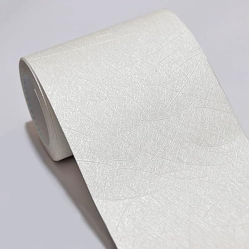VisitRyl Peel and Stick Wallpaper Borders Self-Adhesive for Bathroom Wall Border Sticker Home Ceiling Decorative Border for Living Room Kitchen Beige Silk Thread 13cm X 500cm