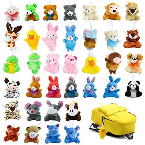 Tizund 36 Piezas Mini Juegos de Juguetes para Animales, llaveros de Peluche, Fiesta de Cumpleaños de Los Niños, Bolsa de Navidad, Premio de Carnaval de Clase, Pequeños Regalos de Huevo de Pascua