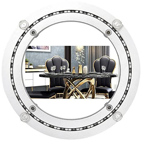 RHSH Kaltgewalzter Stahl-faules Susan-Lager, glattes faules Susan-Kugellager, runder Tisch-drahtloser Lazy-Susan-Plattenspieler, mit Silikon-Saugnapfkissen (Color : Silver, Size : 450mm(18 inches))