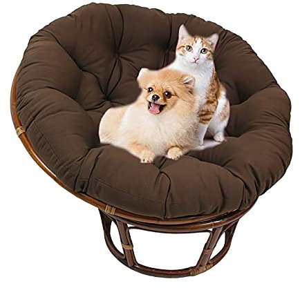 Papasan-Stuhlkissen, Rattan-Schaukel-Ei-Nest-Stuhl-Auflage, dickes Balkon-Ei-Nest-Stuhl-Auflage mit Positionierungsgurten, für Innen- und Außenbereich, Garten, Hof, Balkon (nicht im Lieferumfang entha
