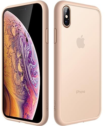 JETech Matte Case for iPhone Xs and iPhone X 5.8-Inch, Shockproof Military Grade Drop Protection, Frosted Translucent Back Phone Cover, Anti-Fingerprint (Dusky Pink)