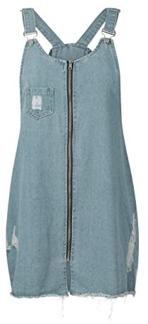 Jeanskleid Damen Sommer Kurz V Ausschnitt Trägerkleid Damen Jeans Reißverschluss Vorne Sommerkleid Damen Ärmellos Träger Kleider Damen Sommer Einfarbig Schick Sexy Kleid Damen Schöne Eng