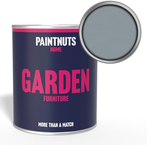 PaintNuts Garden Furniture Paint - RAL-7001 - SILVER GREY Satin 1 Litre Tin