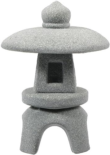 Angoily Japanische Steinlaterne Mini Pagode Statue Weihnachten Asiatische Deko Garten Skulpturen Bonsai Pavillion Miniatur Dekoration Aquarium Ornamente Feengarten Micro Landschaft Zubehör