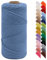 LEREATI Makramee Garn 2mm x 150m Häkeltasche Kordel Geflochten Baumwollgarn Baumwollkordel Natur Makramee Seil Häkelgarn für Handtasche, Wandbehang, Hängepflanze, Vorhang, Geschenk (Denim-Blau)