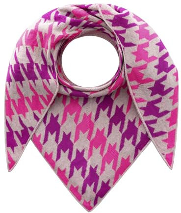 Zwillingsherz Dreieckstuch Stola Schal mit Kaschmir und Wolle für Damen - Hochwertiges Cashmere Halstuch Hahnentritt Muster - Damenschal Herbst Winter