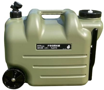 Folpus Récipient d'eau Transporteur de Stockage d'eau à roulettes 28L Grande capacité avec poignée réservoir d'eau cruche d'eau pour Camping randonnée RV, Vert