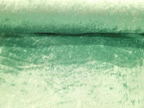 Pannesamt Meterware | 1 Meter | 26 Farben | Brilliant Samt | 145 cm breit | Stoff | Velour (Grün)