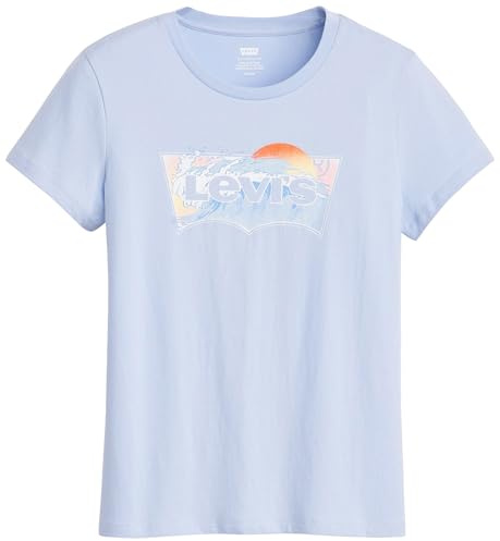 Levi's Women's The Perfect Tee- Graphic Batwing Logo T-Shirt, Wave Bw Fill Kentuck, M