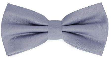 Ladeheid Elegante Herren Fliege - Hochwertig, Matt, Verstellbar, Perfekt für Hochzeit, Party, Büro. Ideal für Männer, Frauen, Teenager BMM (12cm x 6cm, Silber)