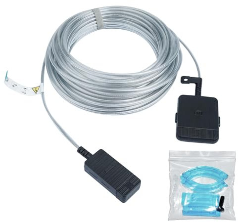 Tjweiqing 15m/49ft Frame TV One Connect Cable, Compatible with Samsung The Frame TV QLED 4K (2019-2024, 43-85 inches), Silver, Male-to-Female Connector, Indoor Use