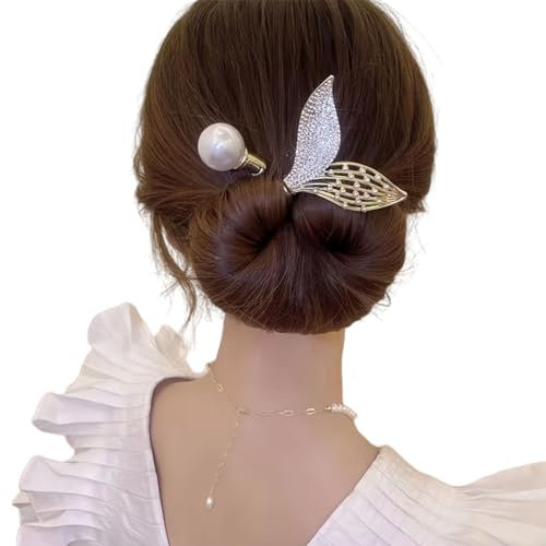 Traziewell Haarknoten Klein Elegant Lazy Hair Curler French Twist Hairstyle Hair Accessories Crystal Hair Bun Maker für Frauen Mädchen Donut Tools 0411