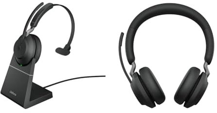 Jabra Evolve2 65 Wireless PC Headset with Charging Stand & Evolve2 65 Wireless PC Headset