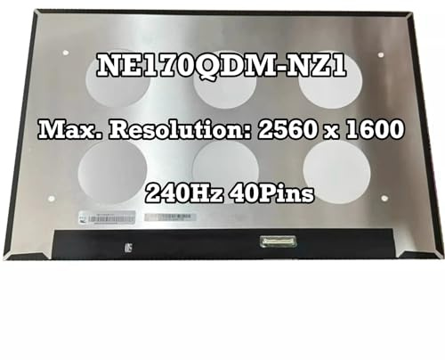 toplcdled 100% sRGB NE170QDM-NZ1 17.0'' 240Hz Laptop LCD Screen 2560 * 1600 EDP 40 Pins New Replacement