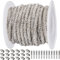GORGECRAFT 6.25 Yard X 4mm Strass-Röhrenseil Klare Kristallschnur Glitzernde Glänzende Seilkordeln Mit 20 faltbaren Crimp-Kordelenden Und 20 Tonnen-Endkappen Für Die DIY Kleidungs- Und Schuhdekor