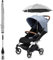 Sombrilla - Cochecito universal con parasol anti UV 50+ para cochecito universal con pinza ajustable y brazo ajustable, paraguas para cochecito de bebé, comodidad para exterior, playa, jardín, gris,