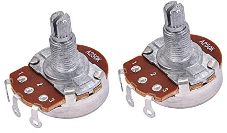 2 Stück Full Size Alpha A250K Audio Tone Volume Control Potentiometer Für Gitarren-Bass-Teile Gitarrebrücke