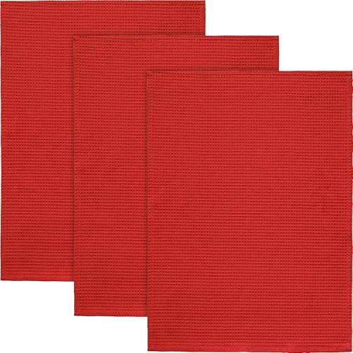 Erwin Müller Geschirrtuch 3er-Pack Piqué rot Größe 50x70 cm