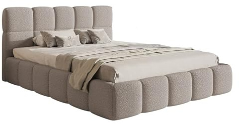Selsey Bett Polsterbett Mit Stauraum Bettkasten 180 x 200 cm Boucle Gewebe Reißfest Cloudy Hellgrau
