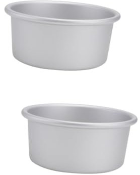 Mikinona 2Pcs Removable Bottom Round Cake Pan Mold Food-Grade Anodized Aluminum for Cakes Cheesecakes and Mousse Non-Stick Baking Tin Silver Finish