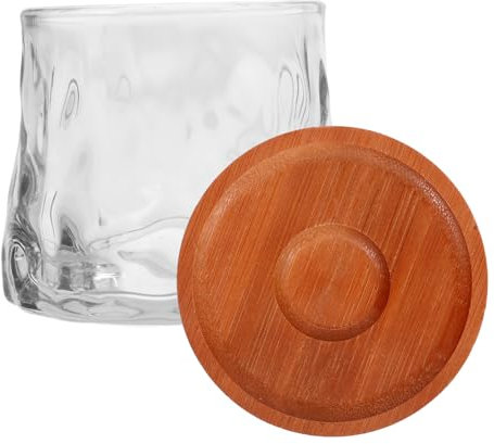 PRETYZOOM Bicchieri Da Whisky Rotanti in Vetro Trasparente Bicchieri Da Whisky Vecchio Stile Con Base in Legno Tazze Girevoli in Vetro Per Cocktail Di Degustazione Di Articoli in Per Appassi