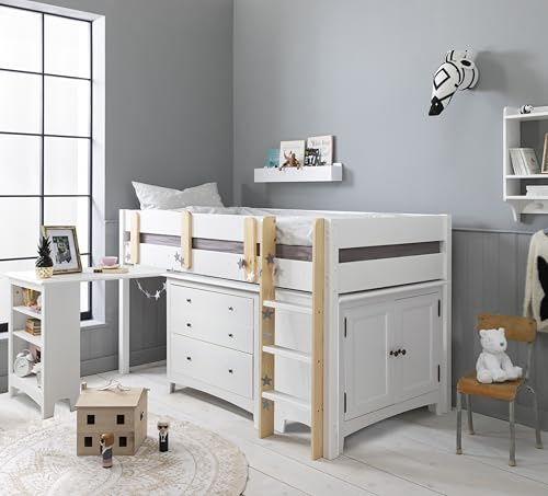 Una Sleepstation with Chest of Drawers, Cabinet & Desk in Classic White