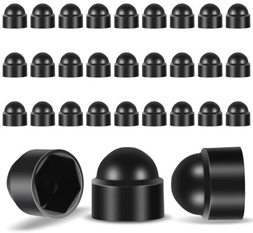 JIEYAO Lot de 30 capuchons de protection hexagonaux M6 (largeur de clé 10) en plastique noir pour vis M6 - Capuchons pour écrous hexagonaux (M8)