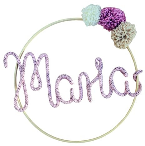 Personalisierter Namensring Türschild Kinderzimmer Traumfänger (Vintagerosa)