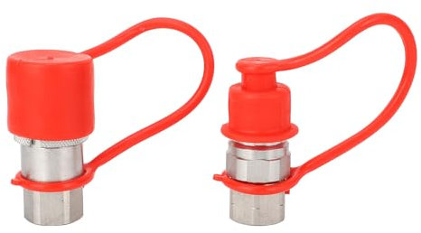 3 8in Rapide Hydraulique Relient le Coupleur de Tracteur, Coupleurs Hydrauliques de Boeuf de Dérapage de 2PCS avec des Couvertures, Coupleurs Hydrauliques de Boeuf de Dérapage