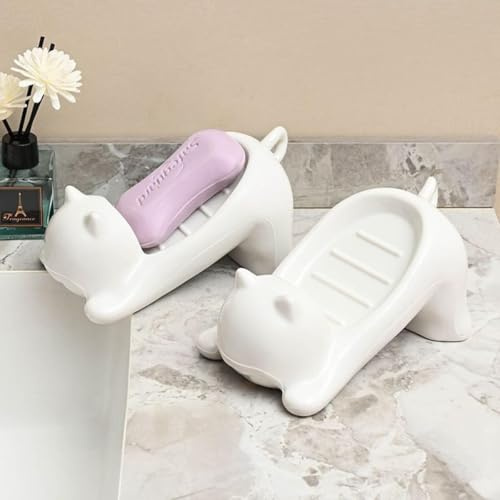 2 Stück Kunststoff-Seifenschalen für Badezimmer Seifenschale mit Drainage | Mit Drainage, Seifenschalen-Set, Für Badezimmer, Für Küche