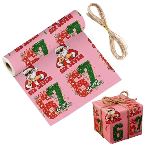 Vintage Weihnachtsgeschenkpapier 67 Zahlenmuster Dekorationen | 90x50 cm Feiertagsgeschenkpapier Für Kindergeburtstagsfeiern, Familienfeiern, Saisonale Feste und Hochzeiten