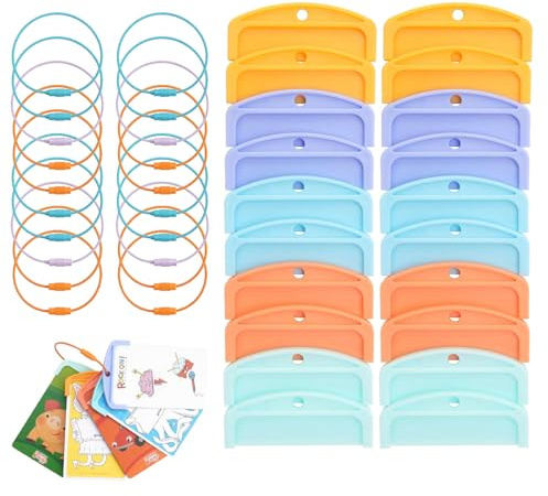 Cesujowaz Yoto Card Holder, 20Pcs Yoto Cards Storage Case with 20 Stainless Steel Rings, Efficient Yoto Storage Card Organizer for Kids & Travel