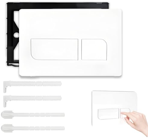 Weiße WC-Betätigungsplatte,Drückerplatte mit Doppelspülfunktion aus ABS,Abriebfest & leicht zu reinigen,Ersatzteil für Einbauspülkasten,kompatibel mit Geberit Sigma01/Sigma20/Sigma30/Sigma50/UP300/320