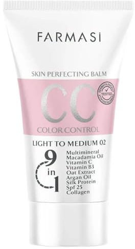 Farmasi CC Cream, Lightweight Coverage, SPF 25, Light to Medium, 1.7 fl oz