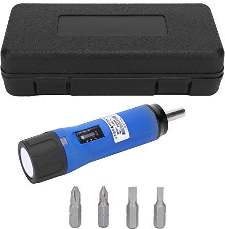 Fafeicy ZSQ-6 156 mm Destornillador dinamométrico, llave preestablecida portátil 1-6 N.M, puntas reemplazables, con aviso de alarma audible