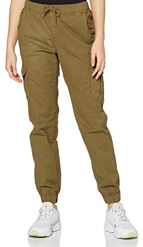 Urban Classics Damen Hose, Normal, Baumwolle, Summerolive, XXL