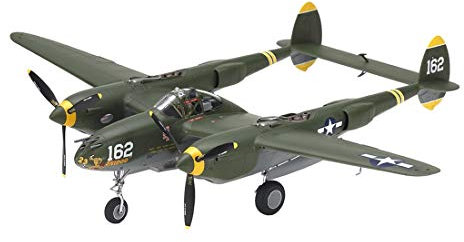 TAMIYA 25199 Lockheed Fahrzeug 1:48 US P-38H Lightning, originalgetreue Nachbildung, Modellbau, Plastik Bausatz, Basteln, Hobby, Kleben, Modellbausatz, Zusammenbauen, unlackiert, Large