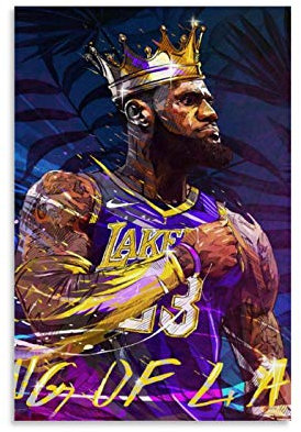WETUO Kunstdruck auf Leinwand, Motiv: Lebron James Lakers King (60 x 90 cm)