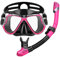 Adicop Schnorchelset Erwachsene Taucherbrille Erwachsene Snorkeling Set taucherbrille schnorchel Erwachsene Mit Nasenschut Taucherbrille Erwachsene mit Schnorchel Für Damen Und Herren
