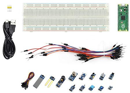 IBest for Raspberry Pi Pico RP2040 Microcontroller Board with Sensor Kits,Raspberry Pico with Header Featured with Dual-Core Arm Cortex M0+ Processor,Support C/C++/Python